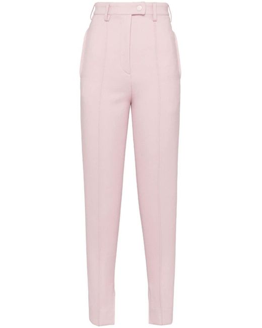 Prada Pink High-rise Natté Trousers