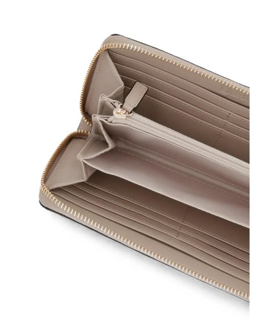 Liu Jo Gray Logo-Plaque Pebbled-Effect Wallet