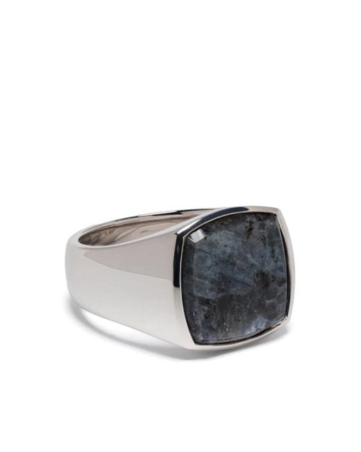 Tom Wood Gray Cushion-Cut Larvikite Ring