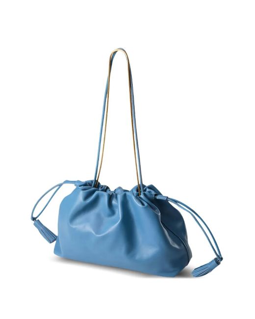 Veronica Beard Blue Stash Tassel-Detail Drawstring Shoulder Bag