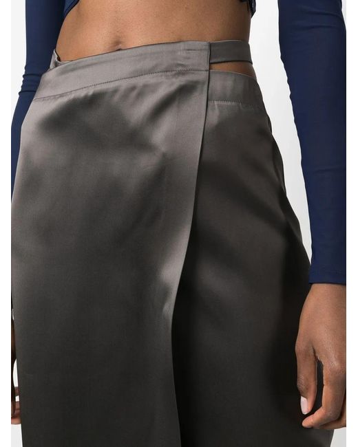 Off-White c/o Virgil Abloh Gray High-Waisted Wrap Midi Skirt