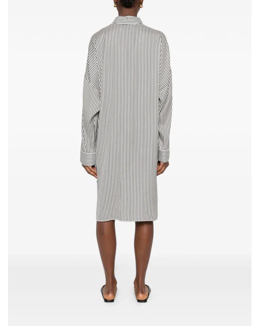Tom Ford Gray Striped Midi Dress