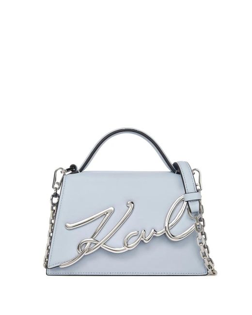 Karl Lagerfeld Blue Small Signature Crossbody Bag