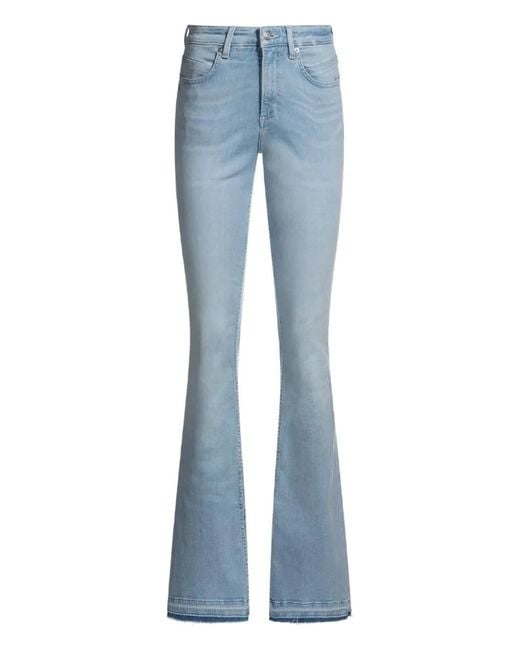 Boss Blue Split-Hem Flared Trousers