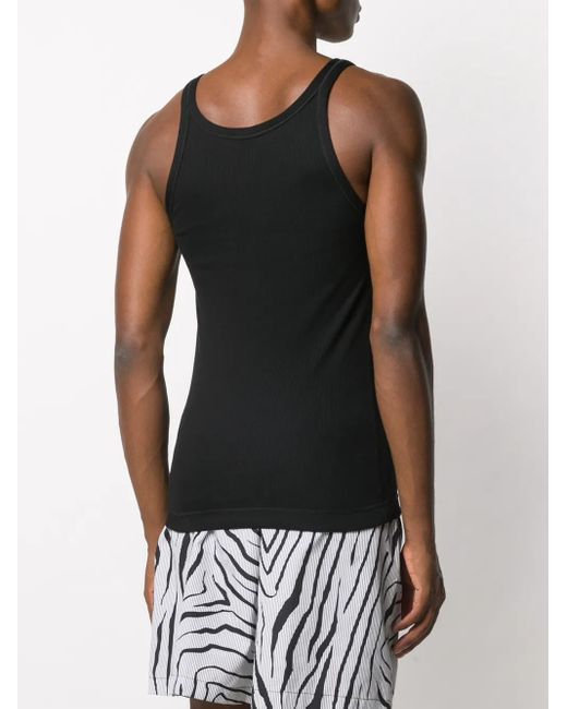 Dolce & Gabbana Black Fine-Rib Cotton Tank Top for men