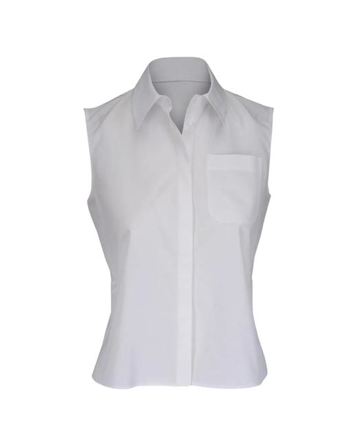 Akris Gray Pocket Sleeveless Blouse