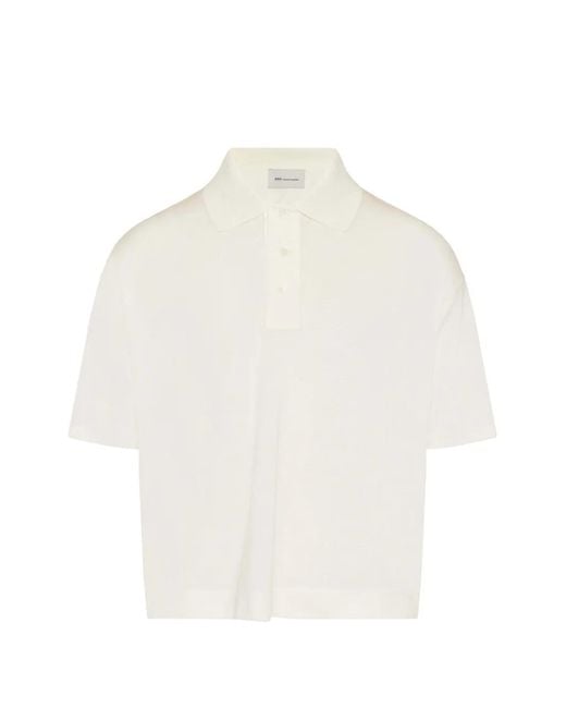 AMI White Boxy-Fit Polo Shirt for men