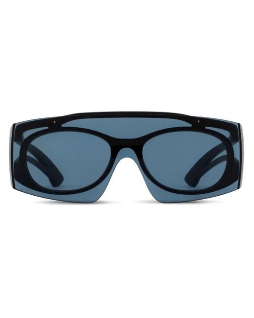 McQueen Blue Logo-Print Sunglasses
