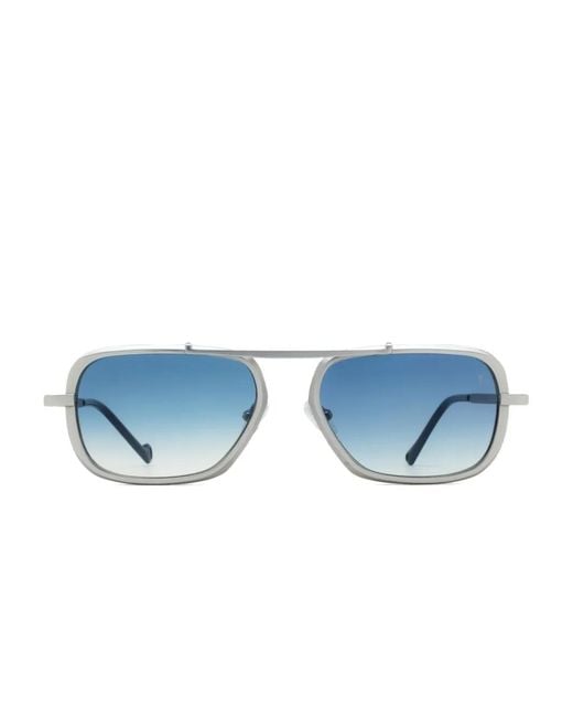 Eyepetizer Blue Colonial Titanium Double-Bridge Sunglasses