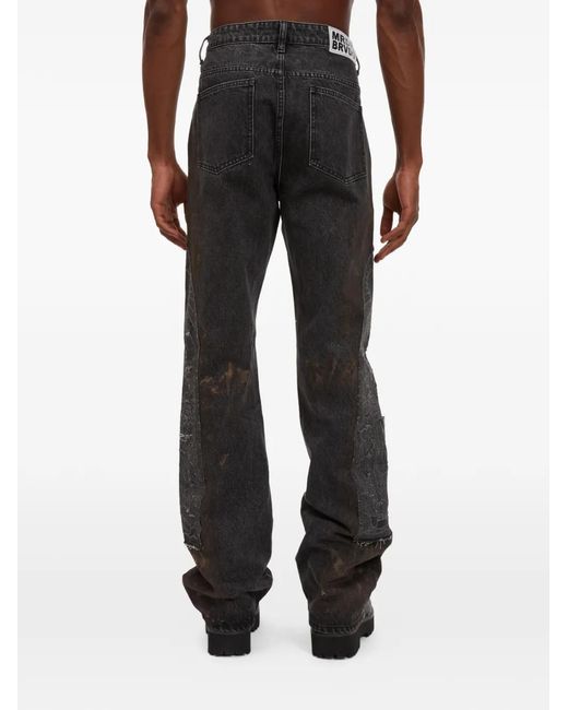 Who Decides War Black Appliqué Frayed Jeans