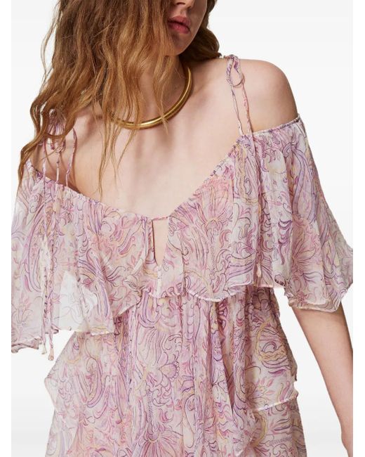 Twinset ラッフル ミニドレス Pink