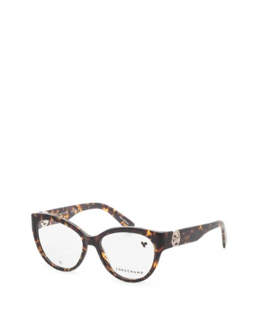 Longchamp Black Tortoiseshell-Pattern Cat-Eye Glasses