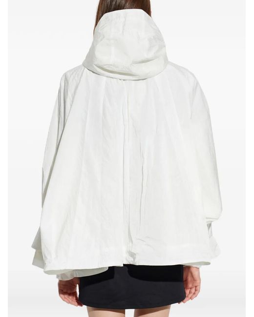 IRO White Hooded Snap-Button Jacket