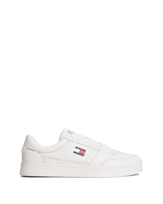 Tommy Hilfiger White Greenwich Perforated-Toe Lace-Up Sneakers for men