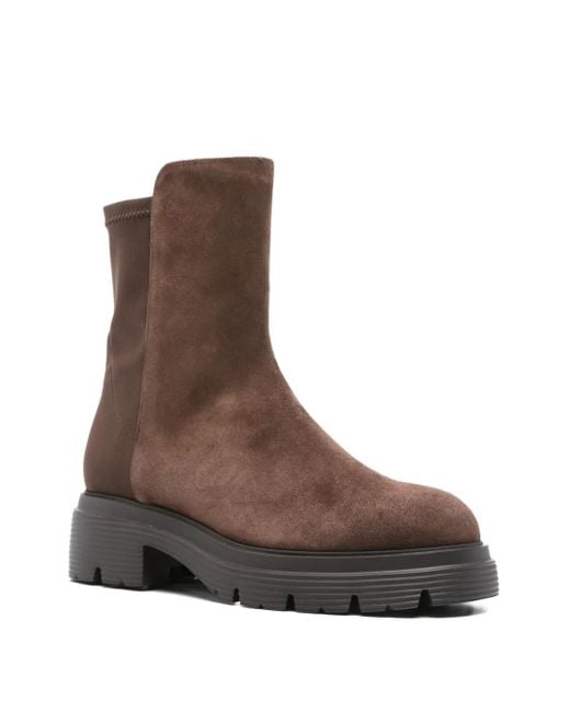 Stuart Weitzman Brown Suede Platform Boots