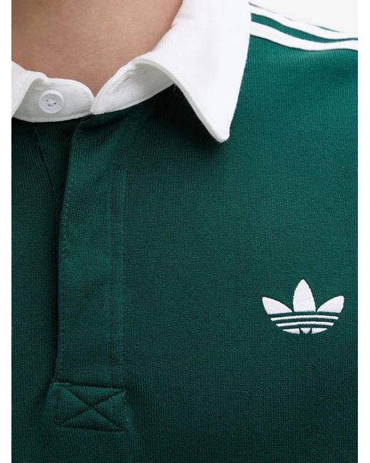 Adidas Green Side-Stripe Polo Shirt for men
