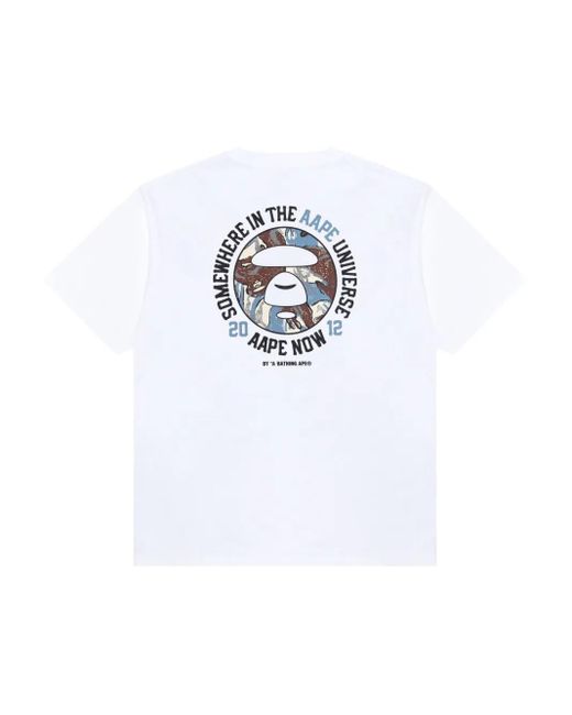 Aape By A Bathing Ape White Logo-Print T-Shirt for men