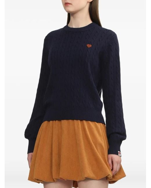 A Bathing Ape Blue Cable-Knit Patch Sweater