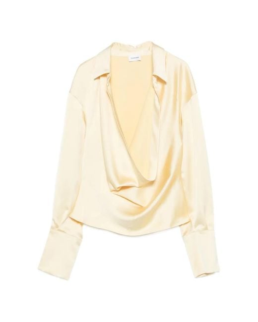 ANDAMANE White Draped Blouse