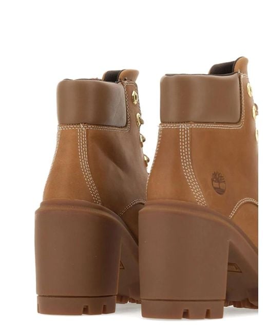 Timberland Brown Schnürstiefel mit Blockabsatz