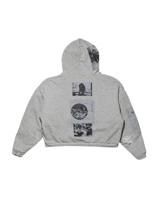 Enfants Riches Deprimes Gray Assemblage Graphic-Print Zip Hoodie for men