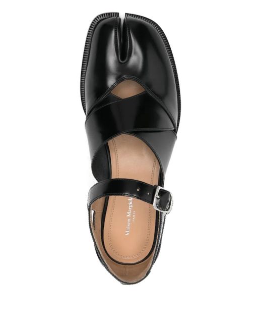 Maison Margiela Black Tabi Leather Sandals