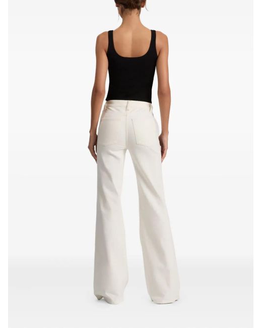 Alice + Olivia White Ausgestellte SB Hose mit Blumen-Print