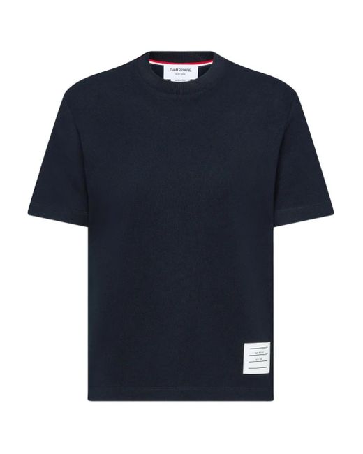 Thom Browne ストライプディテール Tシャツ Blue