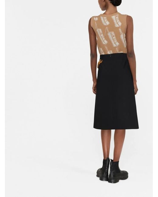 Stella McCartney Black Falabella Chain A-Line Skirt