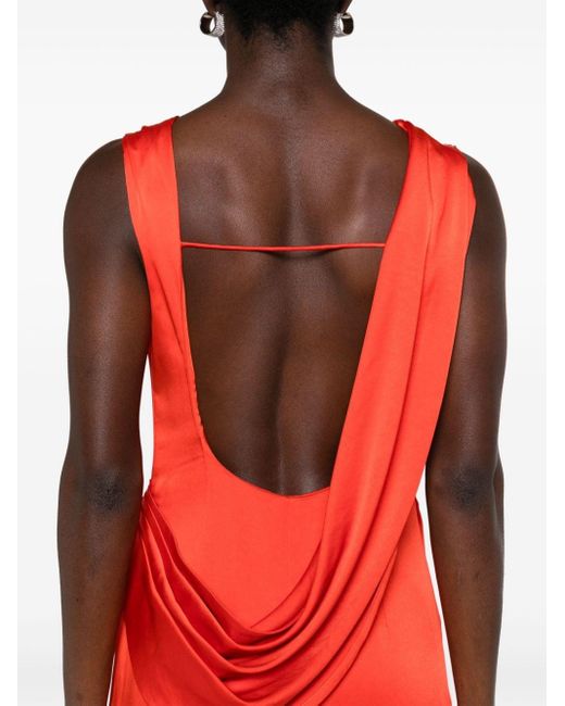 Jonathan Simkhai Red Tommy Open-back Gown