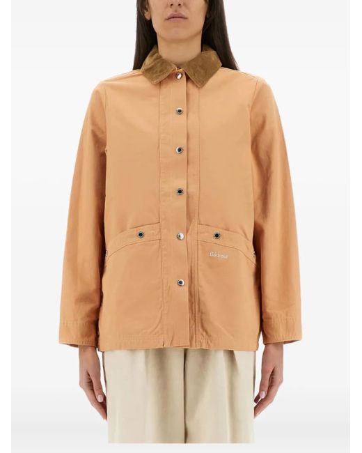 Giacca Con Colletto A Coste di Barbour in Natural