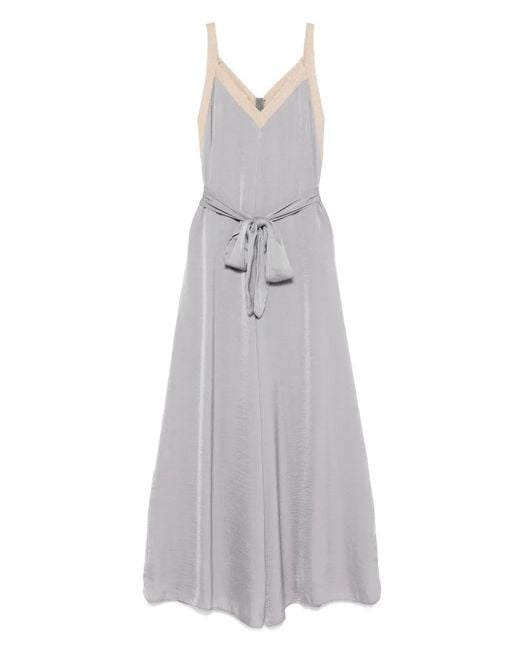 MOUTAKI Gray Pleated Jumpsuit