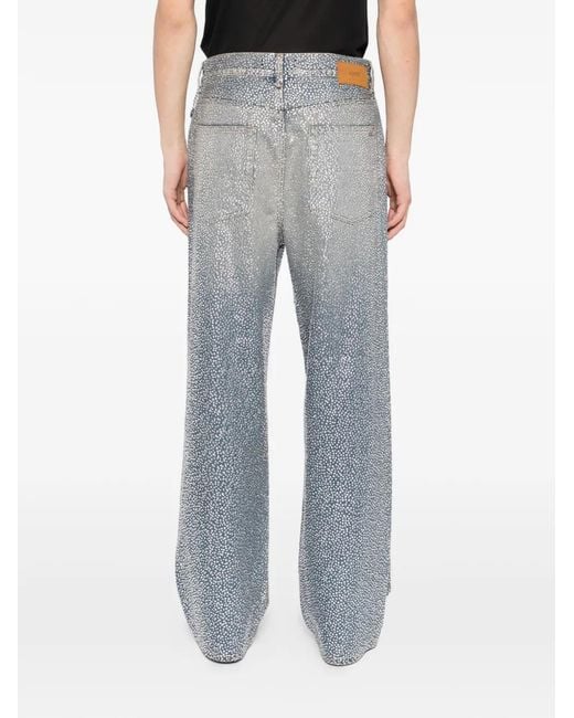 Amiri Gray Embellished Straight-Leg Jeans for men