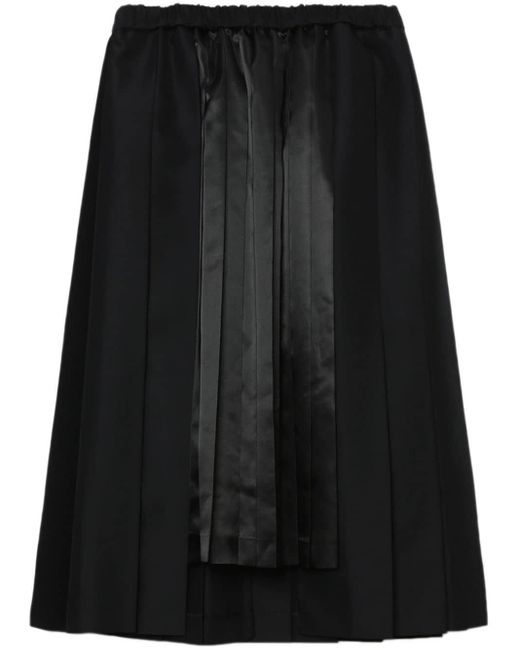COMME DES GARÇON BLACK Black Pleated Midi Skirt