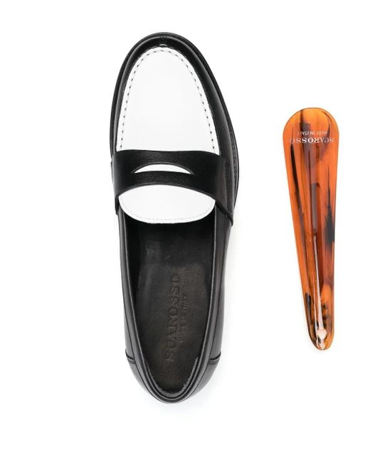 Scarosso Black Two-Tone Loafers