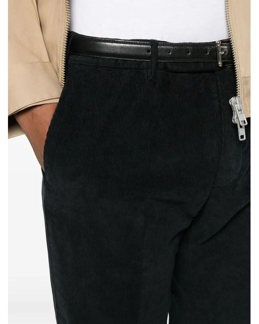 Incotex Black Corduroy Trousers for men