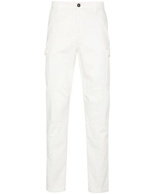 Eleventy White Tapered Cargo Pants for men