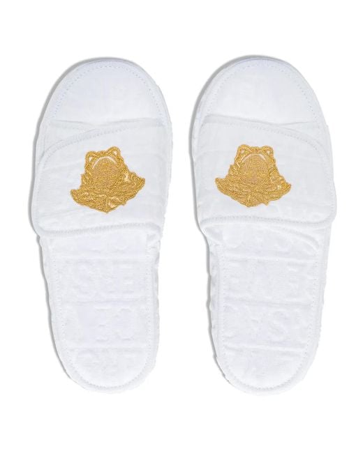 Versace White Medusa Head Platform Slippers