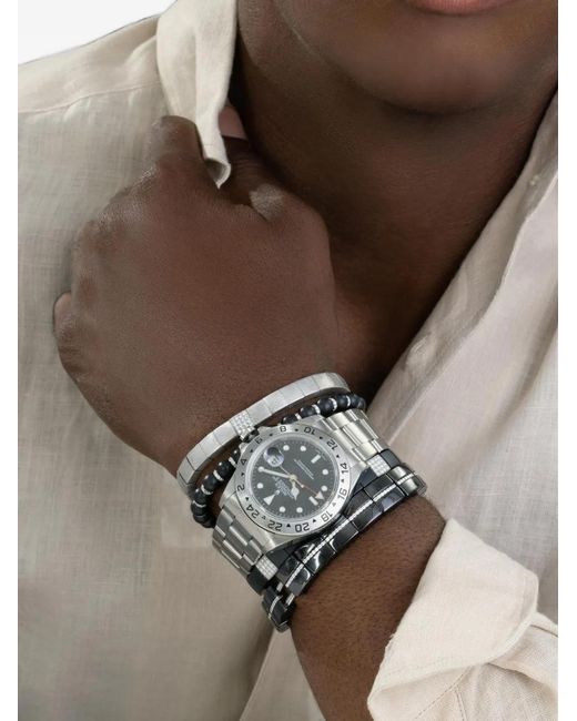 ’ROBERTO DEMEGLIO White Scacco Diamond Stretch Bracelet