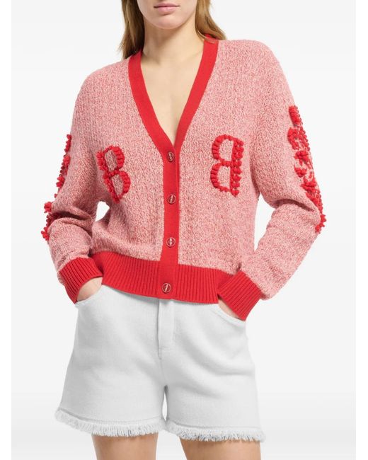 Barrie Red B-Logo Cashmere Cardigan