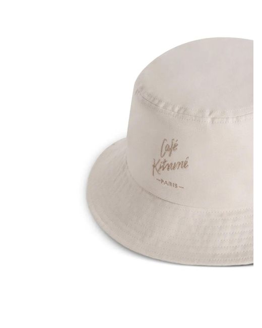 Café Kitsuné White Logo Bucket Hat for men