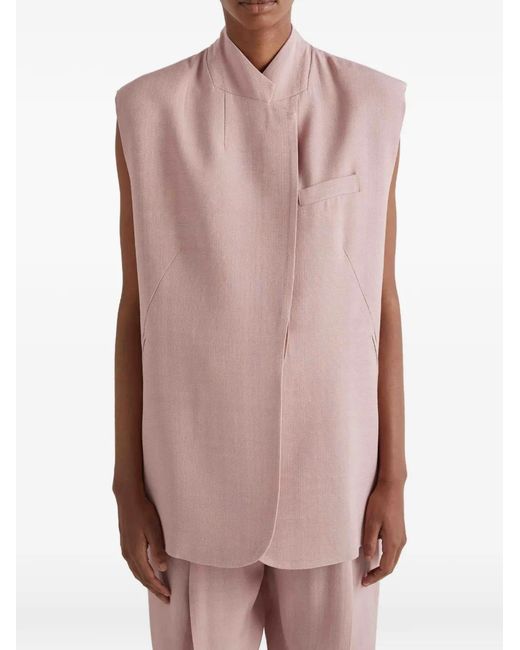 MEIMEIJ Pink Chest-Pocket Vest