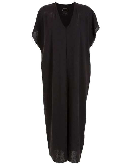 Osklen Black V-Neck Midi Dress