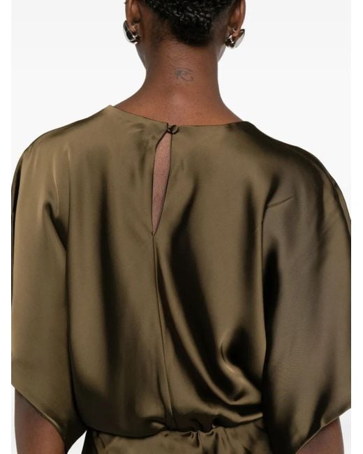 Norma Kamali Reverse Cowl-neck Gown Green