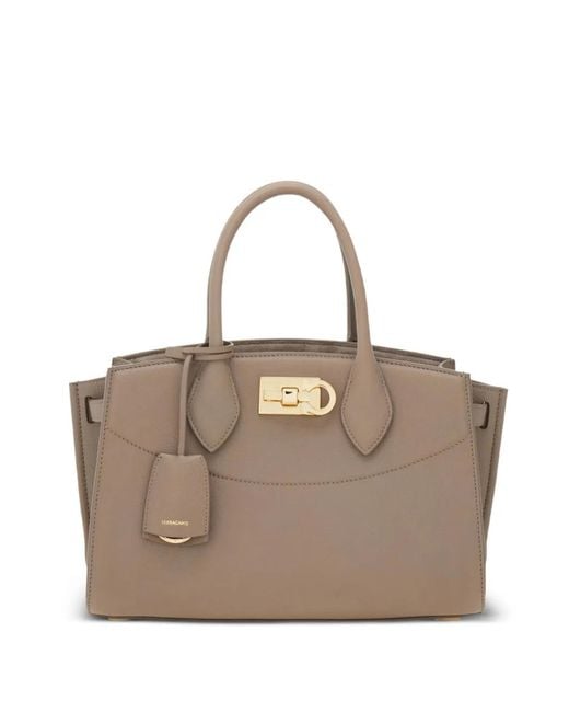 Ferragamo Natural New Studio Soft Bag (M)