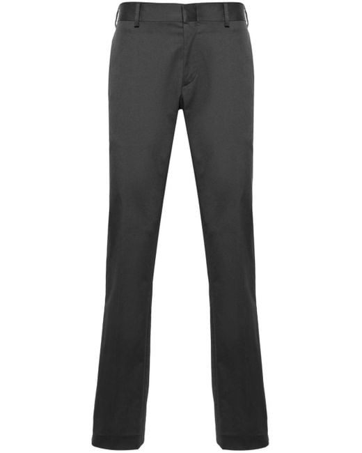 Brioni Gray Slim Cut Cotton Trousers - Men's - Cotton/elastane for men
