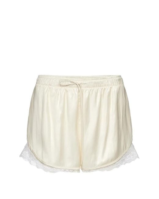 Magda Butrym White Lace-Trim Shorts