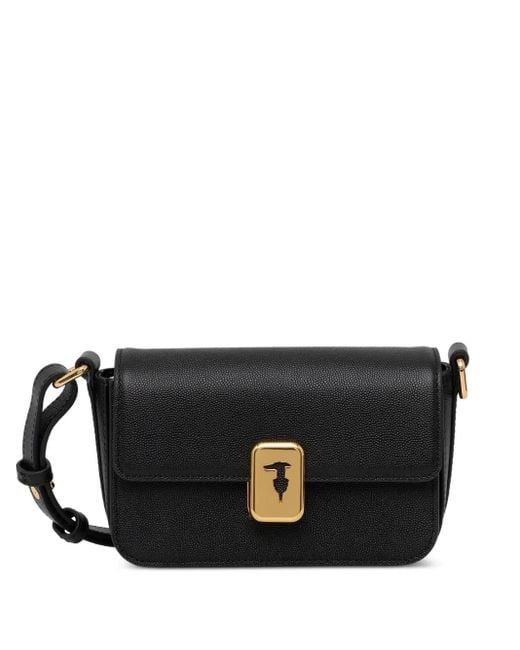 Trussardi Black Mini Cameo Leather Crossbody Bag