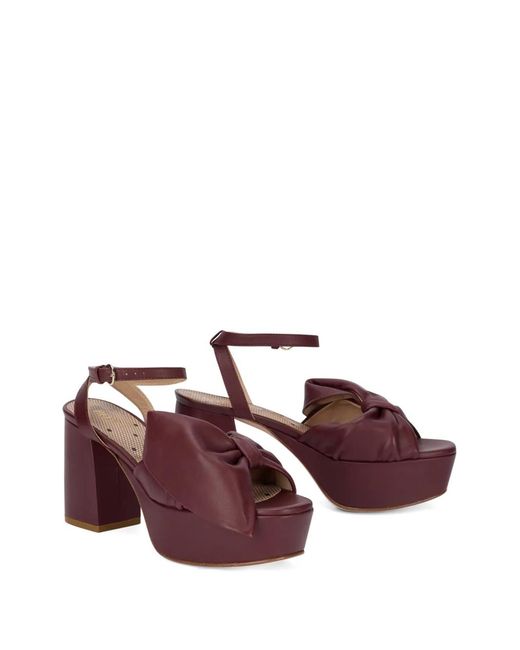 Red(v) Purple Bow Platform Sandals