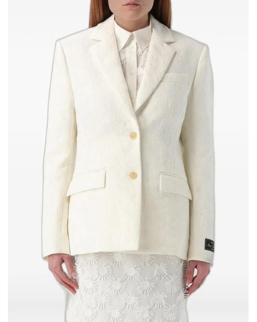 MSGM Natural Jacquard-Effect Blazer